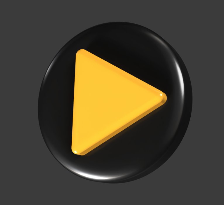 3D play button