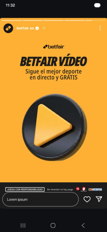 Instagram story for Betfair Vídeo