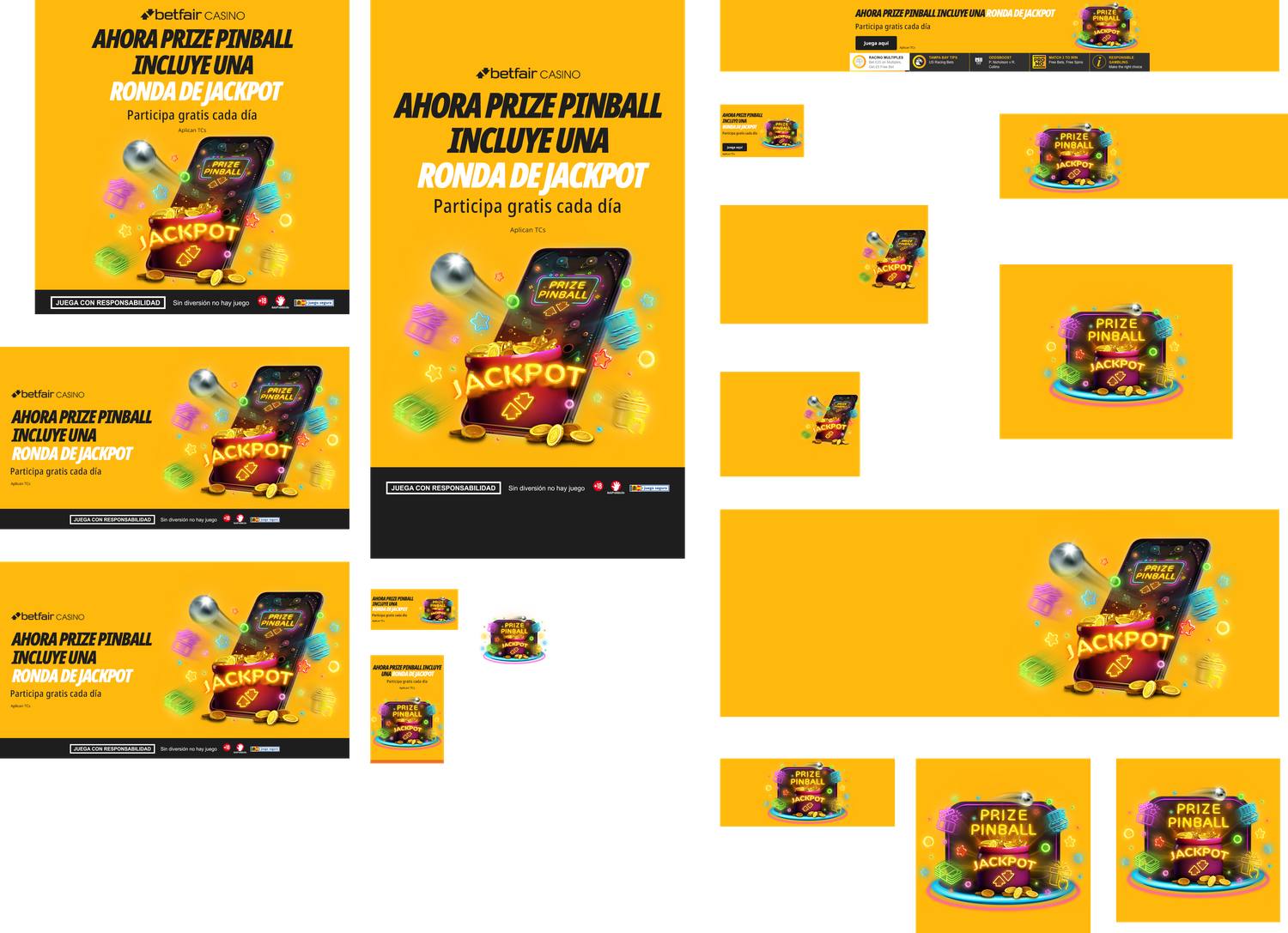 Prize Pinball jackpot production banners in many sizes