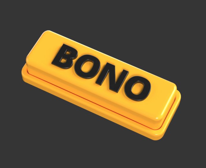 Yellow 3D BONO button